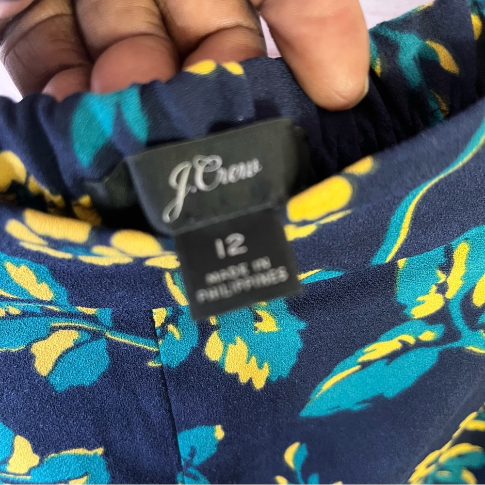 J Crew Style K1110 Floral Wide Leg Cropped Pants Size 12‎ - Picture 2 of 8
